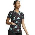 thumbnail image 4 of Dickies EDS Scrubs Top For Women V-Neck Print DK876, M, Merry Rex-mas, 4 of 6