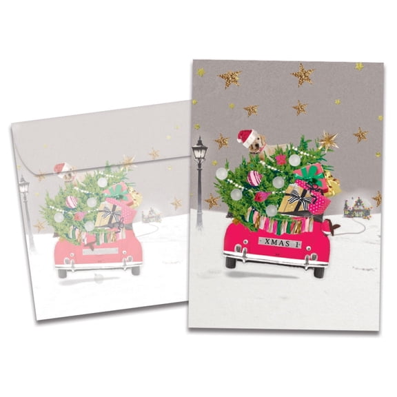 Tree-Free Greetings Christmas Greeting Card 12 Pack, 5x7, Headed Home (HP25170)