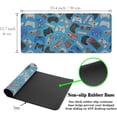 thumbnail image 6 of Big Mouse Pad Blue Gaming Mousepad Extra Large Desk Pad Mice Pad Chic Office Desk Accessories Non-Slip Rubber Base 35.4" X 15.7" for Game Office, Various Cartoon Game Controllers, 6 of 6