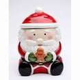thumbnail image 2 of Ceramic Santa Cookie Jar with Gingerbread Man 5in Holiday Gift, 2 of 5