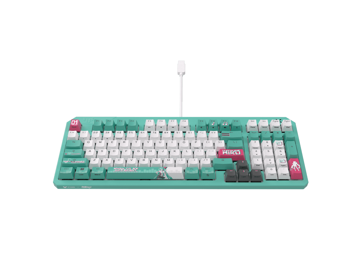 ASUS Hatsune Miku Edition Keyboard and Mouse pad Combo - K3 Gen II Hatsune Miku Edition Optical-Mechanical RGB Keyboard with IP57 Waterproof and Dust Resistance and Gaming Mouse Pad