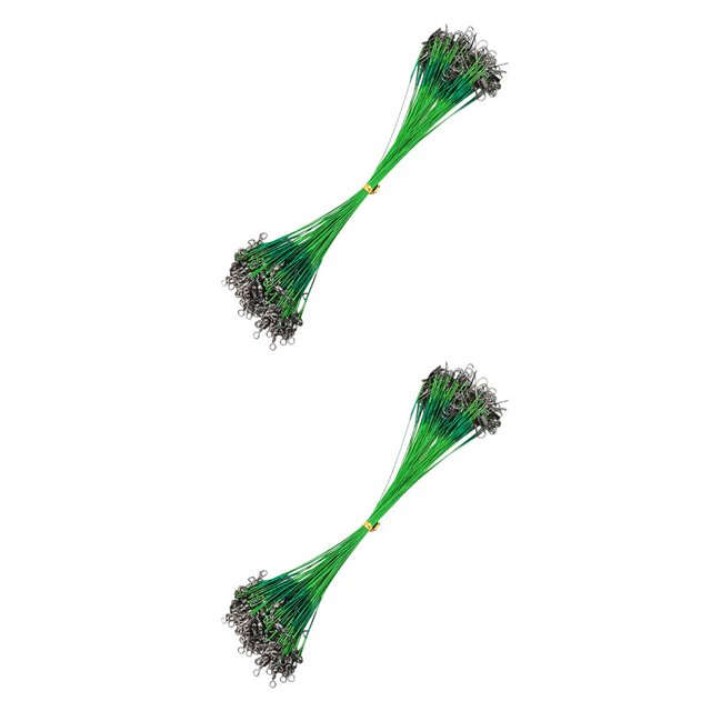 Greeniant Alambre de línea de pesca antimordedura 20 piezas con cable de conexión de pesca de núcleo giratorio 25cm Type1 NO1