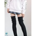 thumbnail image 4 of Deago Women's Cable Knitted Thigh High Boot Socks Long Winter Over Knee Stockings Leg Warmers (Black), 4 of 8