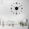 thumbnail image 4 of Gustave Wall Clock Modern Design 3D Wall Sticker Mirror Surface Clock Silent Home Decor Living Room Bedroom Quartz Horloge, Black, 4 of 8