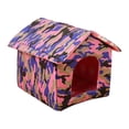 thumbnail image 4 of Caseta para gatos al libre, caseta para perros, fácil de montar, nido comunitario desmontable, cama cueva para mascotas, refugio de invierno para M 38X35X38CM, 4 of 6