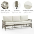 thumbnail image 3 of Afuera Living Modern Fabric Outdoor Wicker Sofa in Cream/Driftwood, 3 of 14