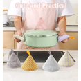 thumbnail image 4 of 2 Pcs Poignée de Pot en Coton, Support de Pot en Tissu Résistant à la Chaleur Gant de Cuisson Triangle Isolé Antidérapant Couvercle de Pot (Floral - Gris Clair), 4 of 5