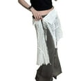 thumbnail image 4 of Women Hollow Out Lace Layered Half Skirt Korean Asymmetrical Long Apron Skirt Lace Up Hip Covering Scarf Overskirt, 4 of 8
