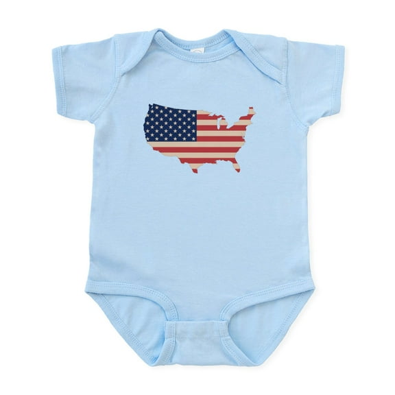 CafePress - United States Flag Body Suit - Baby Light Bodysuit, Size Newborn - 24 Months