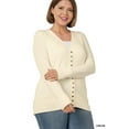 thumbnail image 4 of TheLovely Women Classic Thin Snap Button Front V-Neck Button Down Long Sleeve Ribbed Knit Cardigan, 4 of 4