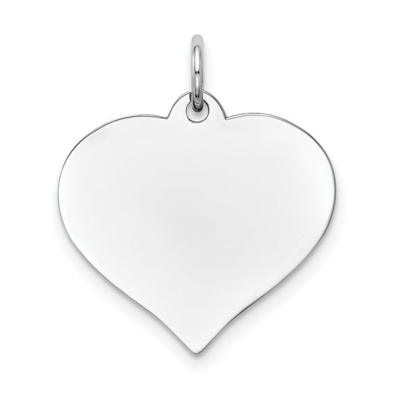 FB Jewels 14K White Gold Heart Disc Charm