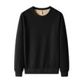 thumbnail image 1 of pstuiky Camisas para hombre de manga larga, Sudadera con capucha de lana de cordero con cuello redondo y color liso para hombre Tops de hombre m, 1 of 8