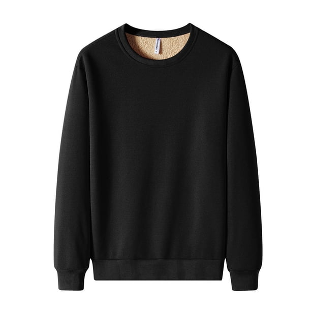 pstuiky manga larga para hombre, Sudadera con capucha de lana de cordero con cuello redondo y color liso para hombre camisetas de hombre s