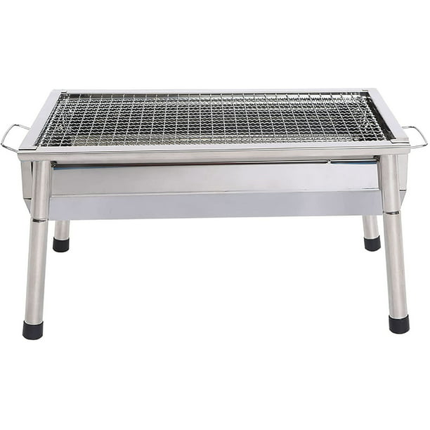 Charcoal Grill, Stainless Steel BBQ Grill, Small Tabletop Grill for Outdoor Camping Picnic Patio Backyard Walmart.com