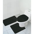 thumbnail image 3 of 3 Piece Bath Rug Set Pattern Bathroom Rug (20"x32")/large Contour Mat (20"x20") with Lid Cover (Black), 3 of 3