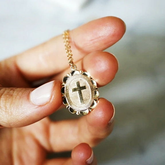 Women Cross Pendant Necklace Charm Religious Jewelry Anniversary Gift Christian Accessory for Daily Wear