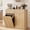 Beige, variant on YOCWO Tilt Out Trash Cabinet, 10 Gallon Farmhouse Laundry Hamper Cabinet with 1 Drawers, Hidden Wooden Trash Can Cabinets with Storage Basket for Kitchen, Walnut