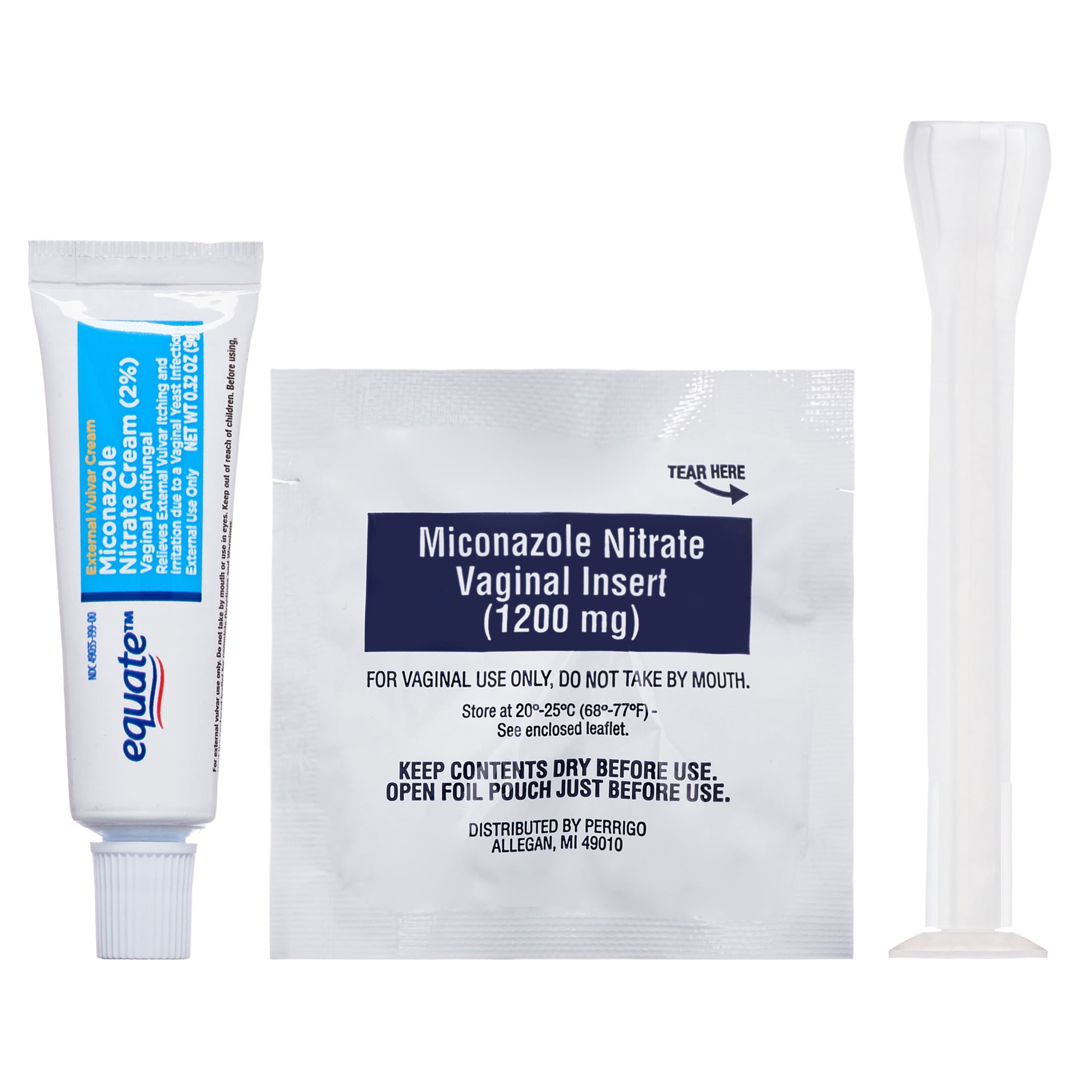 Equate Miconazole 1-Day Antifungal Combination Pack with Vaginal Insert and Cream