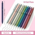 thumbnail image 3 of (2 pack) Retractable Gel Pens, 10 pcs Black Ink 0.5mm Fine Point Pen Set, Quick-drying Smooth Writing Aesthetic Journal Pens for Women, Pretty Pens for Home, Campus, Work, 3 of 8