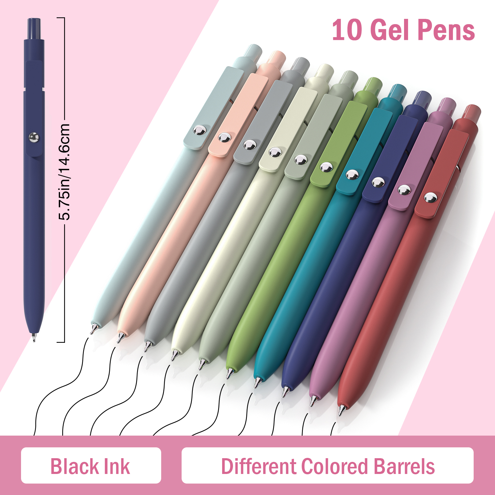 OMEYA 10-Pack Fine Point Retractable Gel Pens photo 2