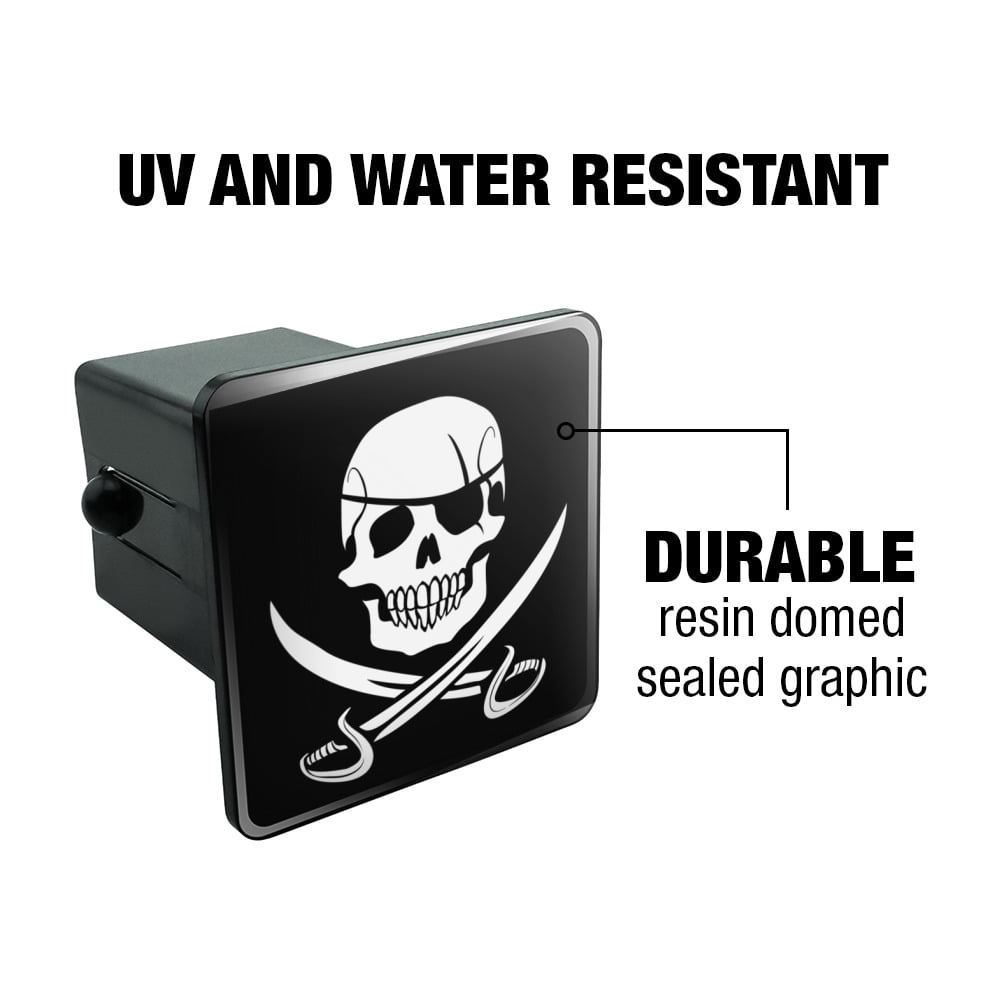 1.25 Graphics and More Pirate Skull Crossed Swords Tow Trailer Hitch Cover Plug Insert 1 1/4 inch