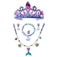 thumbnail image 3 of Ariel Princess gloves wand crown jewelry set Mermaid wig necklace braid for Princess dress clothing cosplay dress up, 3 of 20