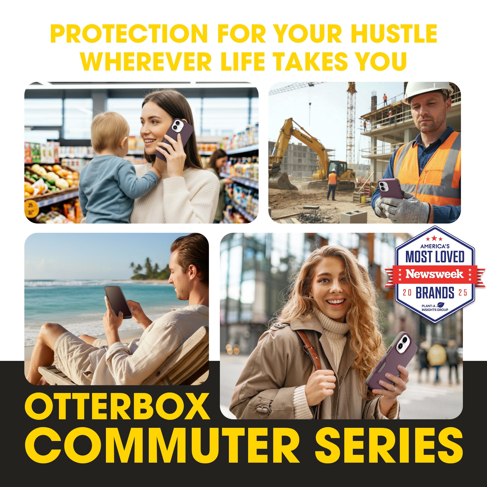 OtterBox iPhone 17 (Only) – Commuter Series Case – Built-In MagSafe – Thin, Dual-Layer, Pocket-Friendly, Port Cover – Purple-ish on Purpose