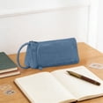 thumbnail image 5 of Large Capacity Pencil Case 8.2 Inch, Multi Compartment Zipper Pen Pouch for Office Supplies Art Tools Stationery, Blue, 5 of 7