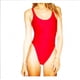 thumbnail image 1 of Traje de baño de tela lisa sin espalda, bikini adelgazante sexy de nailon de color sólido, traje de baño de triángulo para mujer, 1 of 6