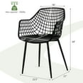 thumbnail image 4 of Spaco Set of 4 Heavy Duty Modern Dining Chair with Airy Hollow Backrest-Black, Lounge Chair, Dining Room Chair for Kitchen, Dining, Bedroom, Living, 4 of 8