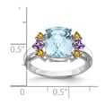 thumbnail image 5 of Sterling Silver Rhodium Light Swiss Blue, Amethyst & Citrine Ring, 5 of 6