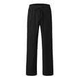 thumbnail image 5 of Mwjwdo Big Kids Boys Linen Blend Straight Pants, Solid Color with Large Pockets, Breathable Sports Casual Long Trousers Black 12 Years, 5 of 5