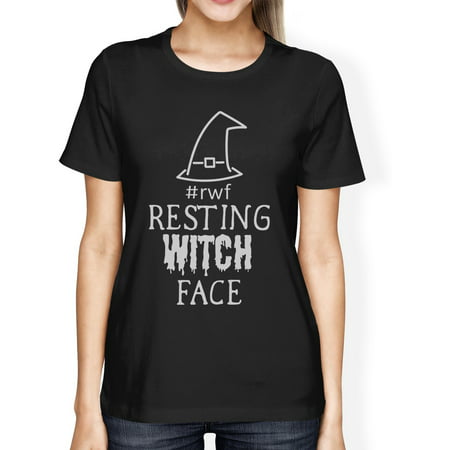 Resting Witch Face Cute Womens Halloween Graphic Short Sleeve Shirt