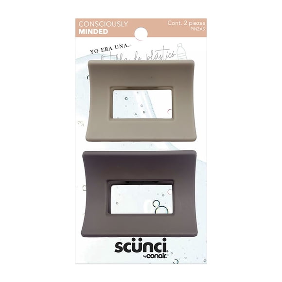 Pinzas Scunci cuadradas ECO 2 pzas. 52019MX