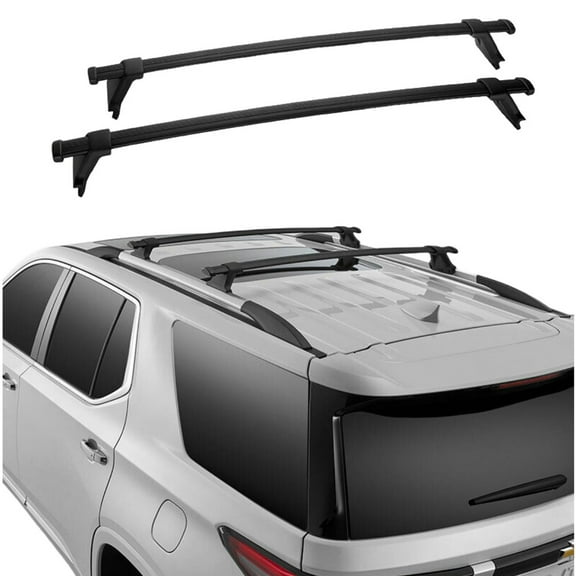 For 2022  Chevrolet Traverse Roof Rack Cross Bar Roof Rail Luggage Cargo Black