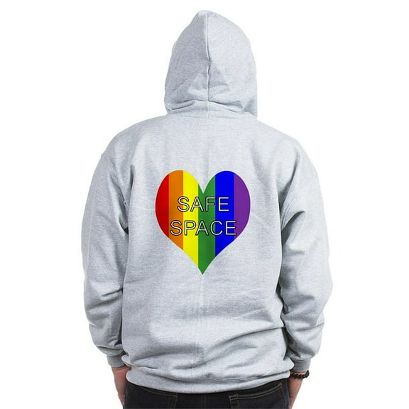 CafePress - Safe Space In Heart Zip Hoodie - Zip Hoodie, Classic Hooded Sweatshirt with Metal Zipper
