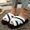 Black, variant on Women's Contrast Cross Strap Fluffy Faux Fur Open Toe Slippers, Thick Platform Non Slip Warm Indoor Winter Slide Shoes