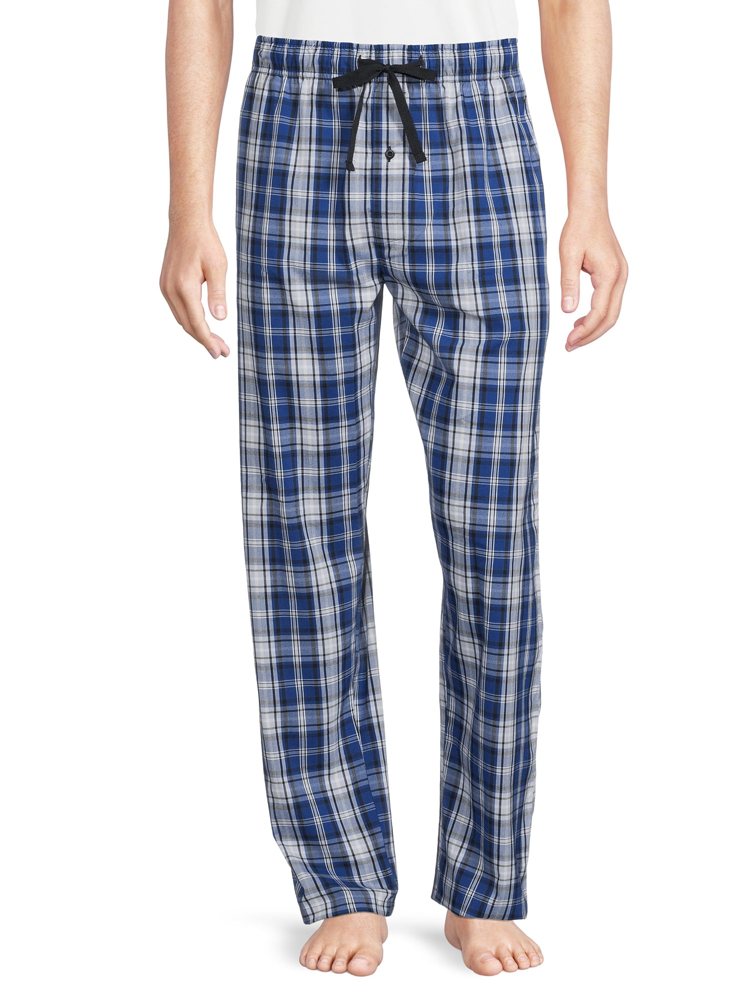 Hanes Men's Short Sleeve Pajama Set w/Woven Knit Pants 3 COLORS S-5XL 