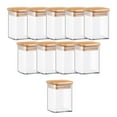 thumbnail image 3 of 10 unidades de tarros de almacenamiento de alimentos, recipientes de almacenamiento de vidrio transparente con tapas de bambú, bote pequeño de vidrio, 3 of 8