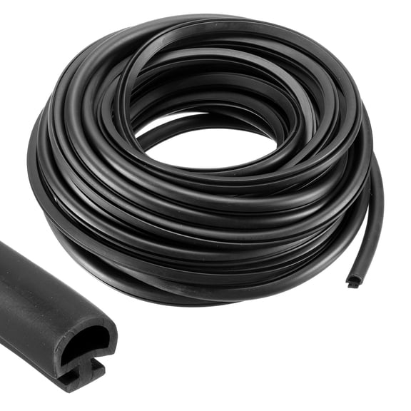 Window Weather Stripping Door Seal, 2 Pack 5/16" Wide Bulb Bubble TPE Weatherstrip Seal for 3/16" Slot (10 m/33 ft, Black)
