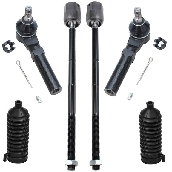Detroit Axle - Front Inner and Outer Tie Rods w/Rack and Pinion Boots Replacement for 1994 1995 1996 1997 1998 1999 2000 2001 2002 2003 2004 Ford Mustang