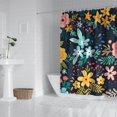 thumbnail image 2 of Bright Peony and Wildflower Curtain – Watercolor Botanical Art for Cheerful Modern Bathroom Look, 2 of 5
