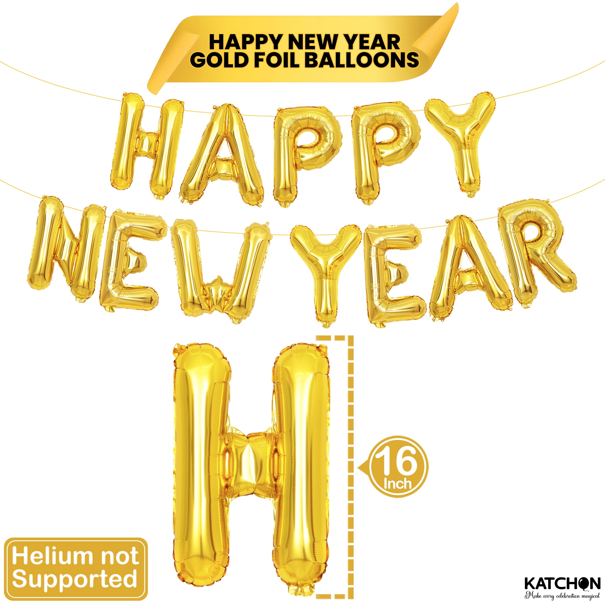 KatchOn, XtraLarge Gold 2026 Balloons, 40 Inch - Happy New Year Balloons Gold | New Years Eve Party Supplies 2026 Balloons Gold | New Years Decorations 2026 | NYE Balloons, New Years 2026 Balloons