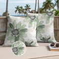 thumbnail image 3 of Green Sunflower Outdoor Pillow Covers 24x24 Set of 2,Waterproof Patio Throw Pillowcase Protectors,Spring Summer Botanical Flowers Square Decorative Pillow Shams Cushion Covers for Seat Bed Couch Sofa, 3 of 8
