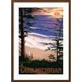thumbnail image 2 of Art.com Lake Michigan - Sunset on Beach Art Print by Lantern Press, Brown Frame Wall Art, 21" x 29", 2 of 5