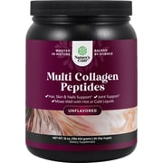 Natures Craft Multi Collagen Peptides, Hydrolyzed Protein Powder for Skin and Bone Joint Support, 1 lb