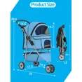 thumbnail image 6 of XX Dog Stroller, 3 Wheels Pet Cat Jogger Stroller, Folding Carrier Waterproof Puppy Stroller With Cup Holder & Removable Liner, Dog Strollers For Small Dogs, For Small And Medium Pets, 6 of 8