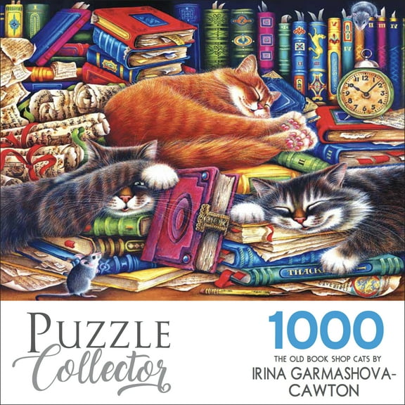 Cra-Z-Art Puzzle Collector 1000-Piece The Old Book Shop Cats Jigsaw Puzzle