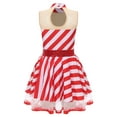 thumbnail image 6 of Yartina Womens Christmas Candy Cane Dance Dress Sleeveless Ballet Leotard Striped Sequin Tutu Dress Red XL, 6 of 7