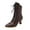 Brown, variant on Bmisegm Women Mid Boots High Heeled Wood Grain Heel Side Zipper Shoes Boots for Women White 7